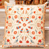 Handmade Uzbek Suzani Silk Cushion - 307746-BW