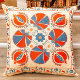 Handmade Uzbek Suzani Silk Cushion - 307746-CB