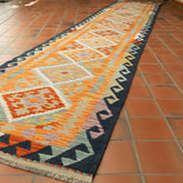 Handmade Afghan Kilim extra long runner - 309734