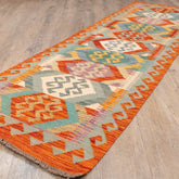 Handmade Afghan Kilim short runner - 309794