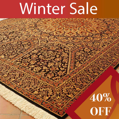 Extra fine handmade Oriental Qum silk rug - WS307655
