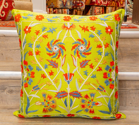 Handmade Uzbek Suzani Silk Cushion - 307746-AW
