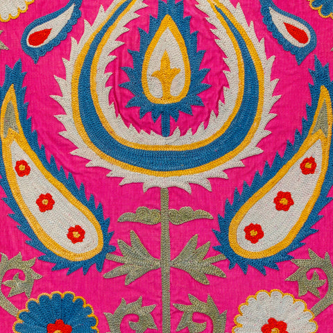 Handmade Uzbek Suzani Silk Cushion - 307746-AY