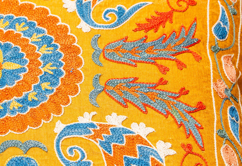 Handmade Uzbek Suzani Silk Cushion - 307746-BU