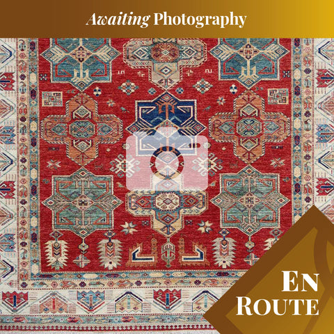 Handmade extra fine Afghan Kazak carpet - ENR308256