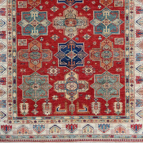 Handmade extra fine Afghan Kazak carpet - ENR308256