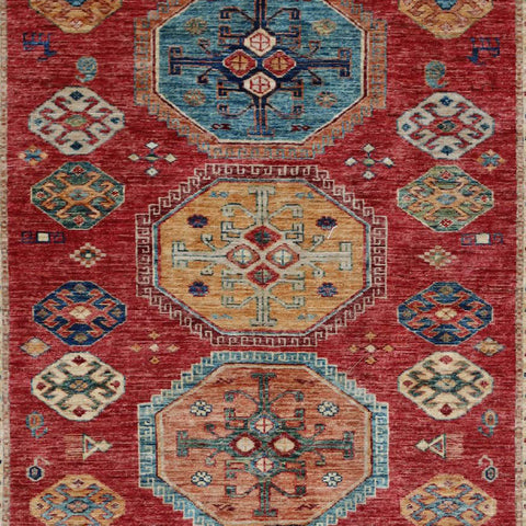 Handmade extra fine Afghan Kazak rug - ENR308261