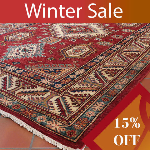 Handmade fine Afghan Kazak rug - WS308327