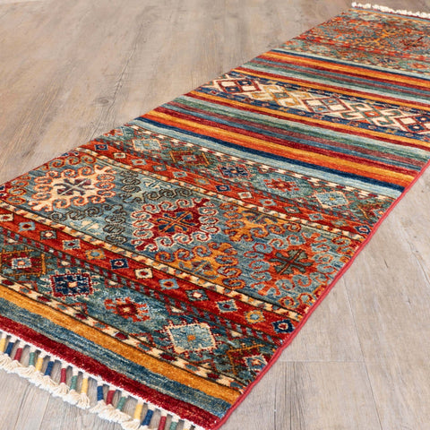 Handmade Afghan Samarkand short runner - 308765