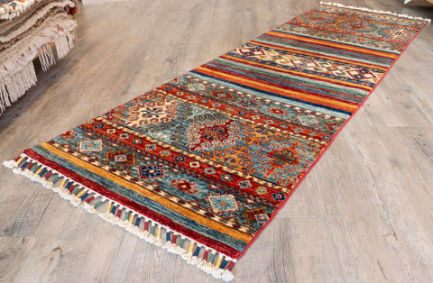 Handmade Afghan Samarkand short runner - 308765