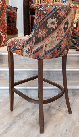 Turkish kilim covered bar stool -309074a