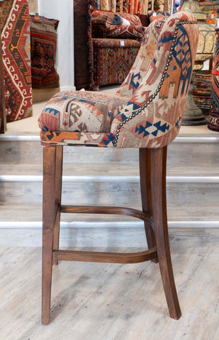 Turkish kilim covered bar stool -309074b