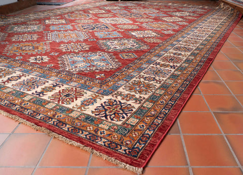 Handmade fine Afghan Kazak carpet - 309238