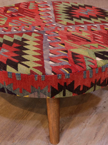 Turkish Kilim Large circular stool - 309315