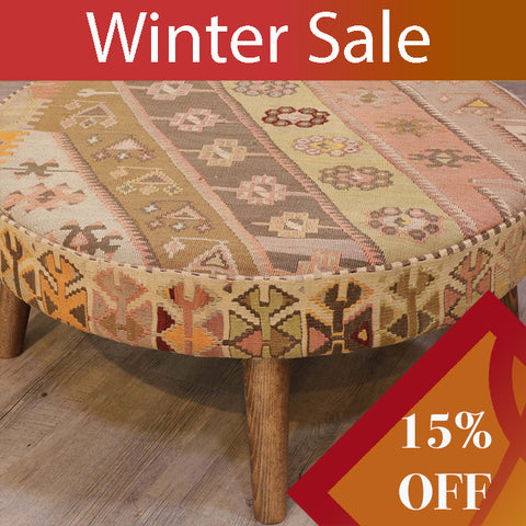 Turkish Kilim Large circular stool - WS309316
