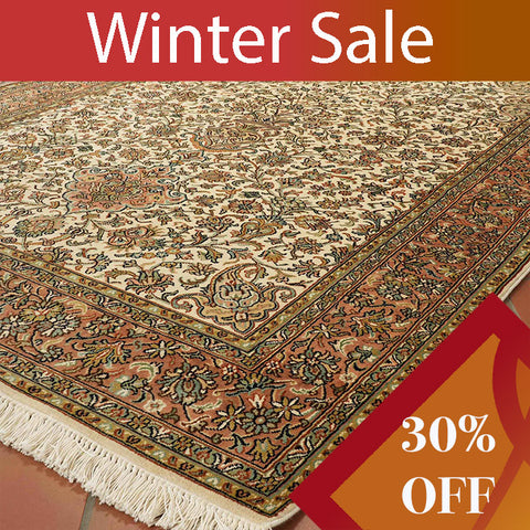 Handmade fine Kashmir silk rug - WS309515