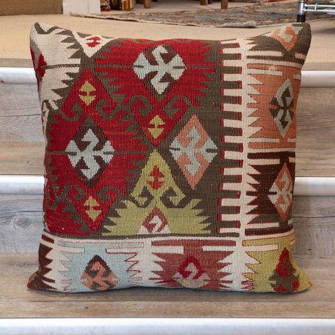 Large Handmade Turkish kilim cushion - 309673-AH