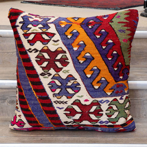 Large Handmade Turkish kilim cushion - 309673-R