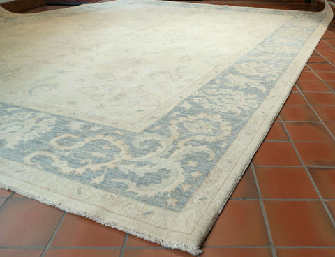 Handmade Afghan silverwash Ziegler carpet - 309808