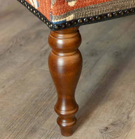 Turkish kilim covered Bench Stool - 309809
