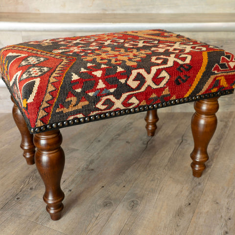 Medium Turkish kilim covered stool - 309810