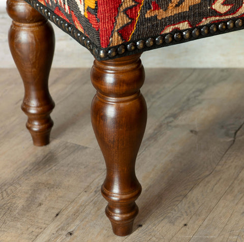 Medium Turkish kilim covered stool - 309810