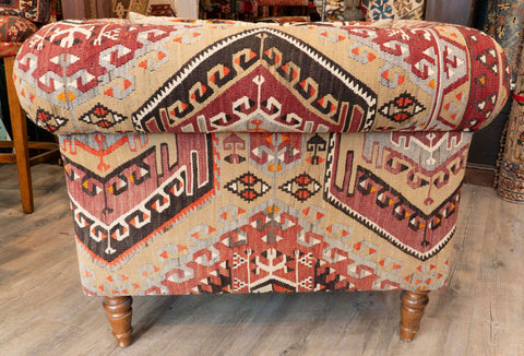 Handmade Turkish kilim Chesterfield Chair - 309812