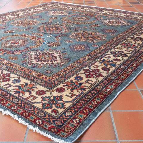 Handmade fine Afghan Kazak square rug - 309882