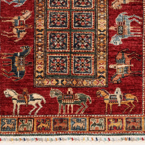Handmade Afghan Pazyryk design rug - ENR309929
