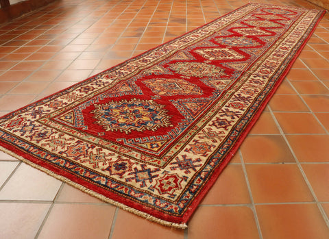 Fine handmade Afghan Kazak runner - 30724575