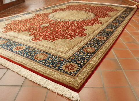 Extra fine handmade Persian Qum carpet - 30724656