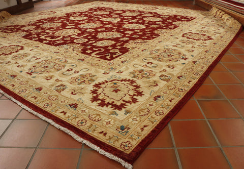 Fine handmade Afghan Ziegler square carpet - 30724658